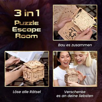 ESC, Escape Welt Spiel, Knobelspiel ORBITAL BOX - galaktische Cluebox mit Geheimfach, Holzspiel