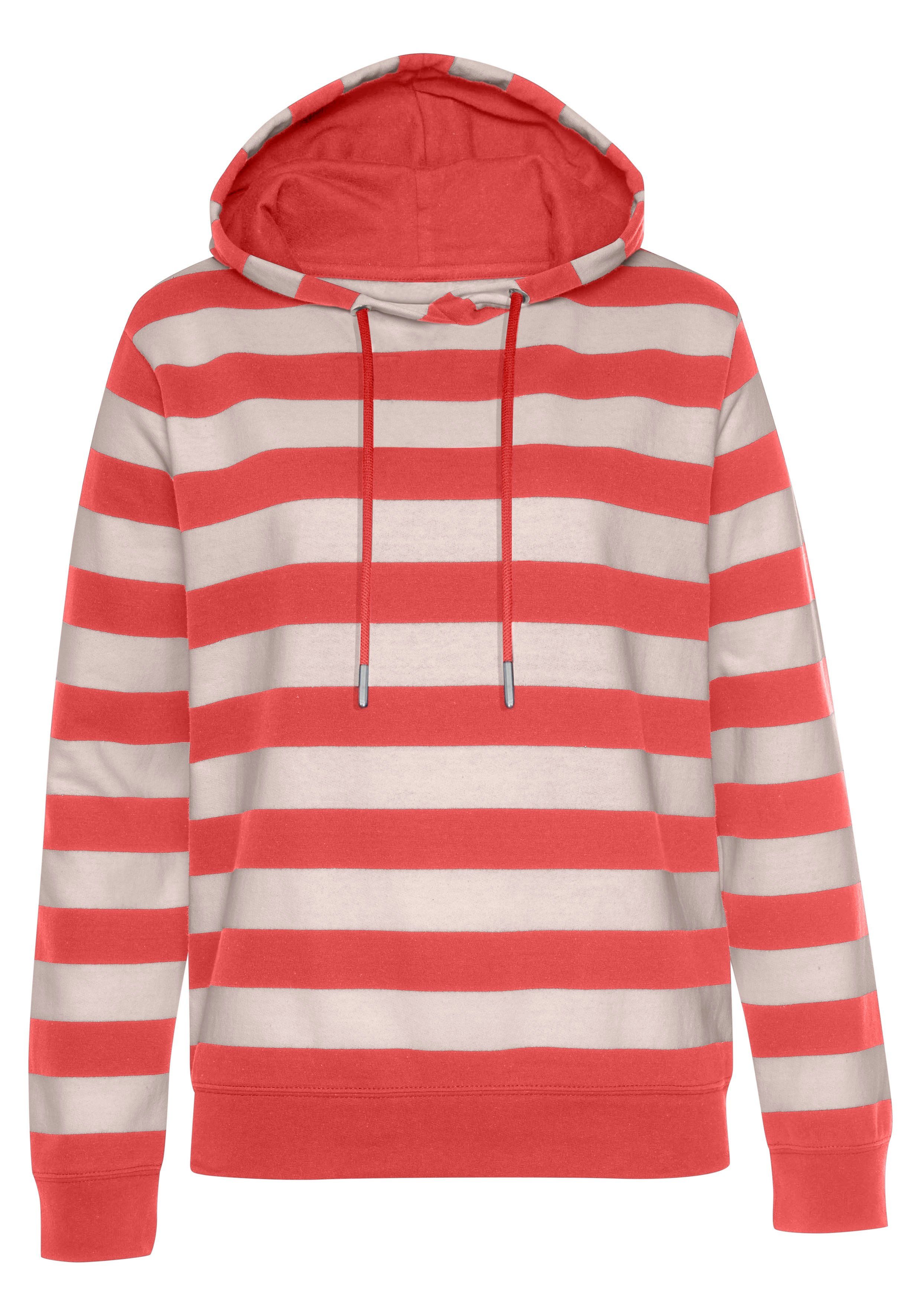 rot-nougat-gestreift im Kapuzensweatshirt Hoodie Loungewear, H.I.S Loungeanzug, Stil, maritimen