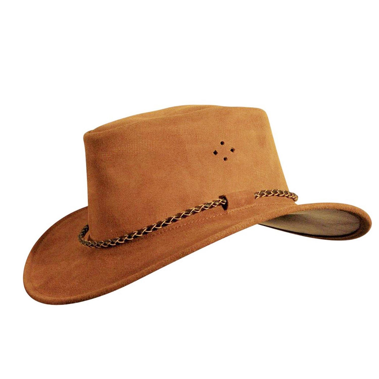 Outbacker Cowboyhut Wildleder Hut mit geschwungener Krempe und Rundkordel- Größe XXL