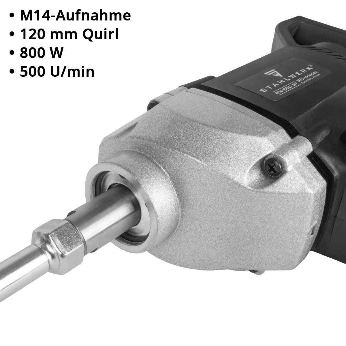 STAHLWERK Rührwerk 800 W 500 U/min Mörtelrührer Rührgerät für Mörtel und Beton