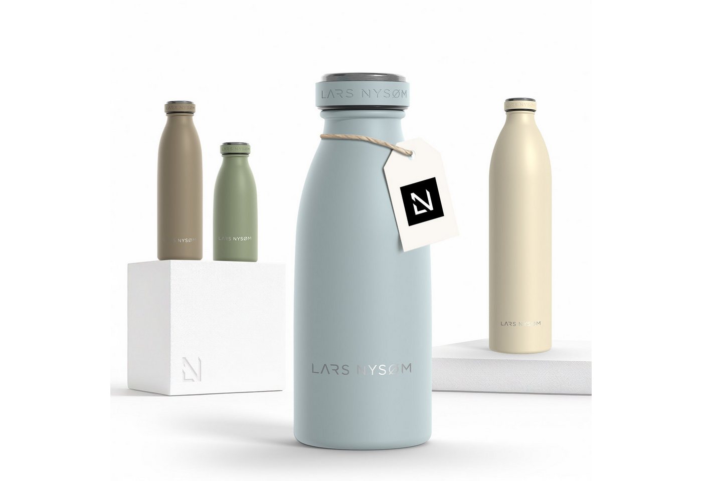 LARS NYSØM Thermoflasche Ren, Isolierflasche mit Vakuum Isolierung: 12h heiß / 24h kühl