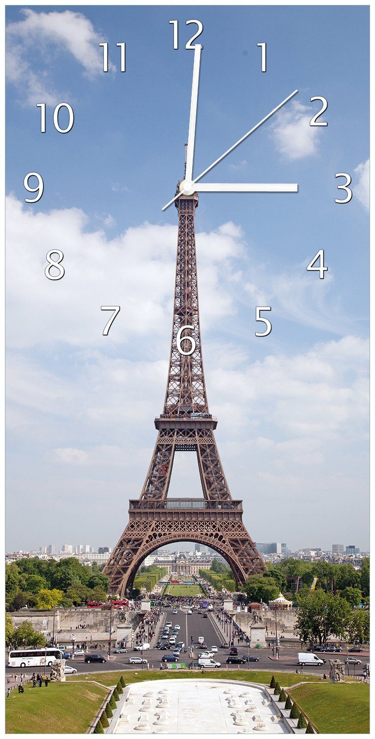 Wallario Wanduhr Eiffelturm aus in (Uhr Acryl) Paris
