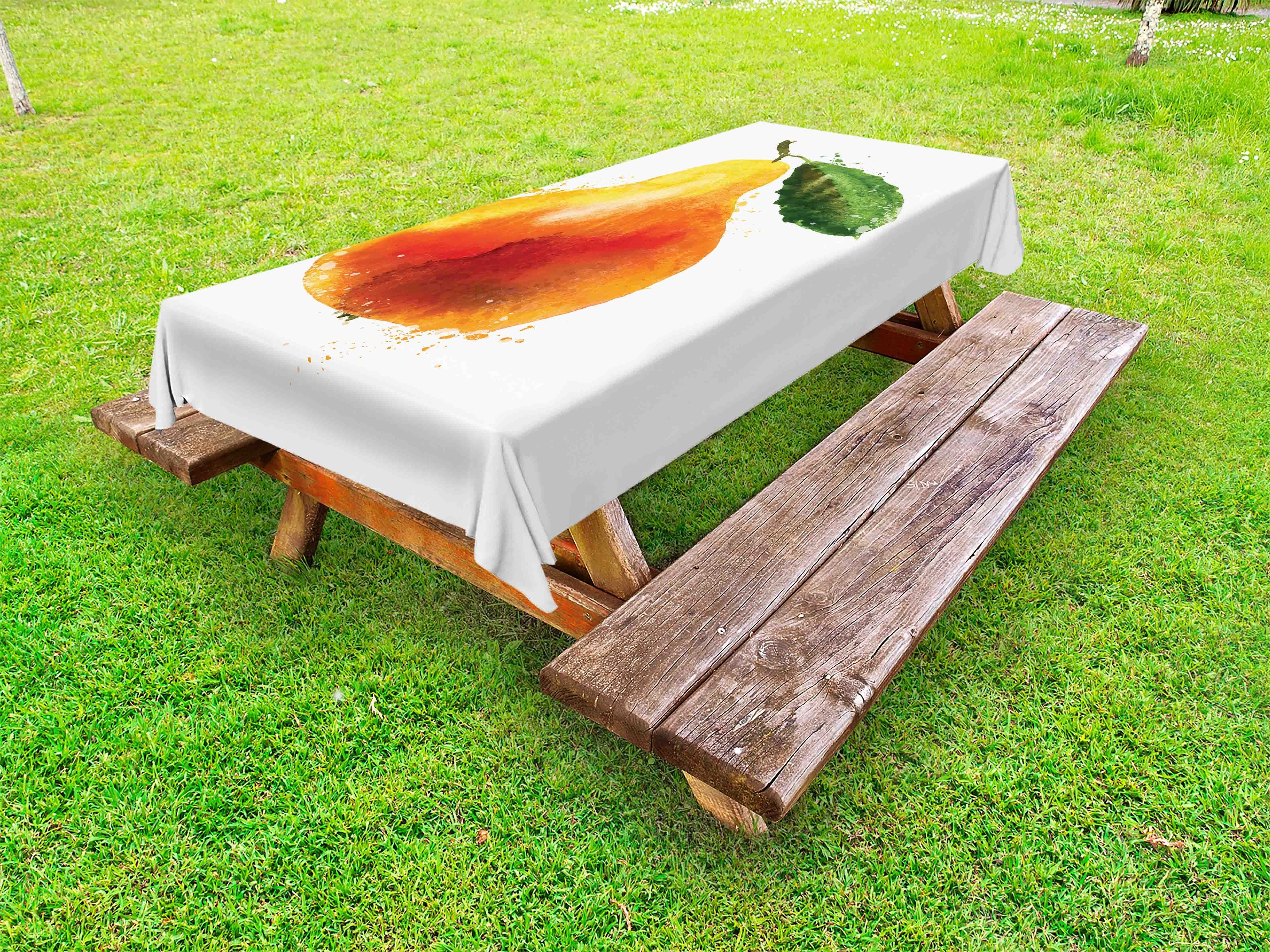 Abakuhaus Tischdecke dekorative waschbare Picknick-Tischdecke, Birne Aquarell Einzelne Frucht-Kunst