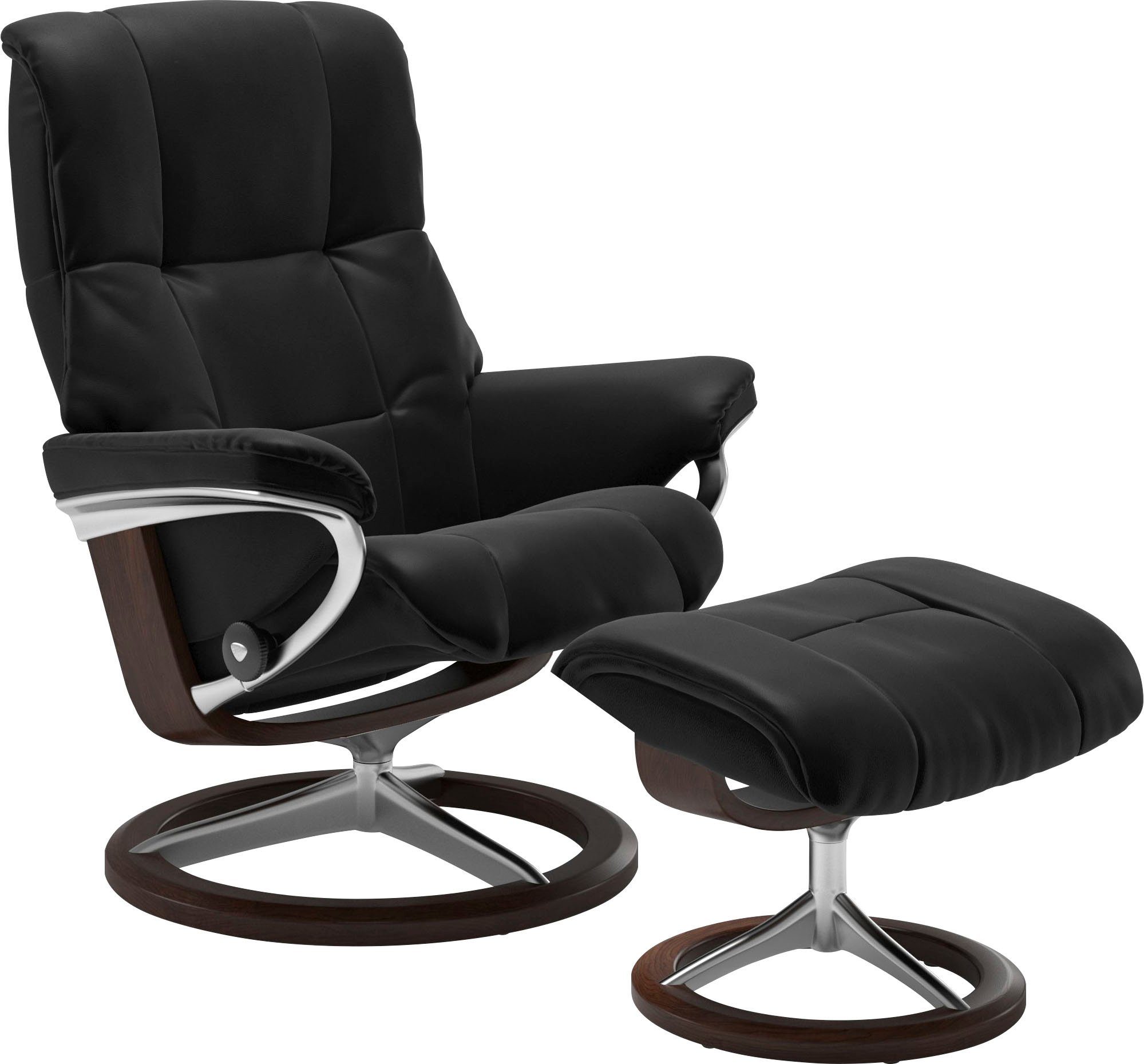 Stressless® Relaxsessel Mayfair (Set, Relaxsessel mit Hocker), mit Hocker, mit Signature Base, Größe S, M & L, Gestell Braun