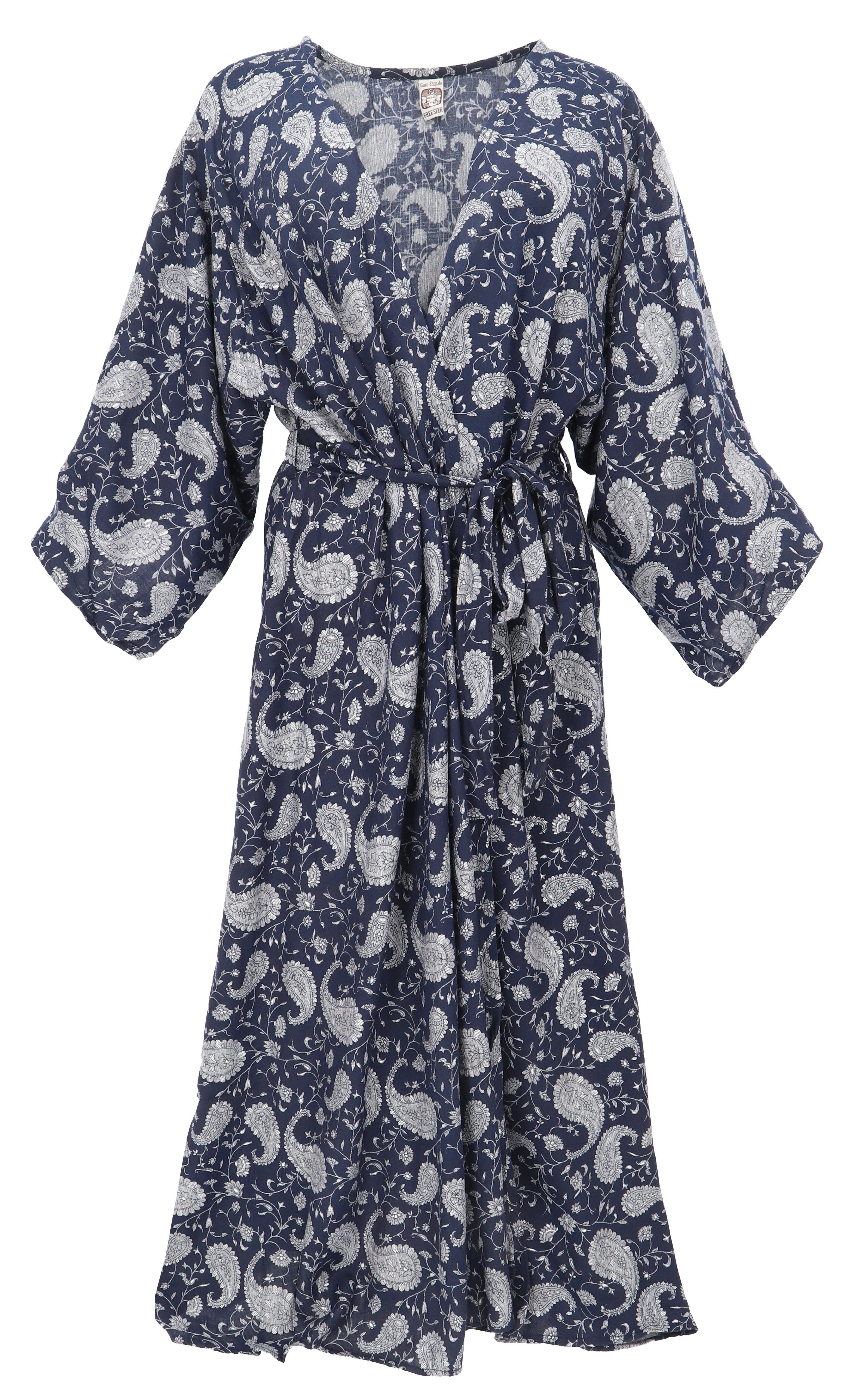Guru-Shop Kimono Langer Kimono im Japan Style, Kimono Mantel,.., alternative Bekleidung