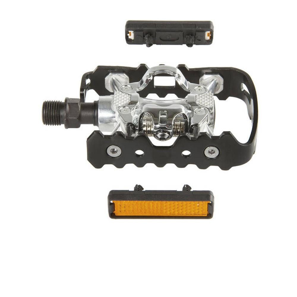 Exustar Klickpedale Exustar Pedal MTB E-PM-818-04 Duo mit Cleats schwarz silber