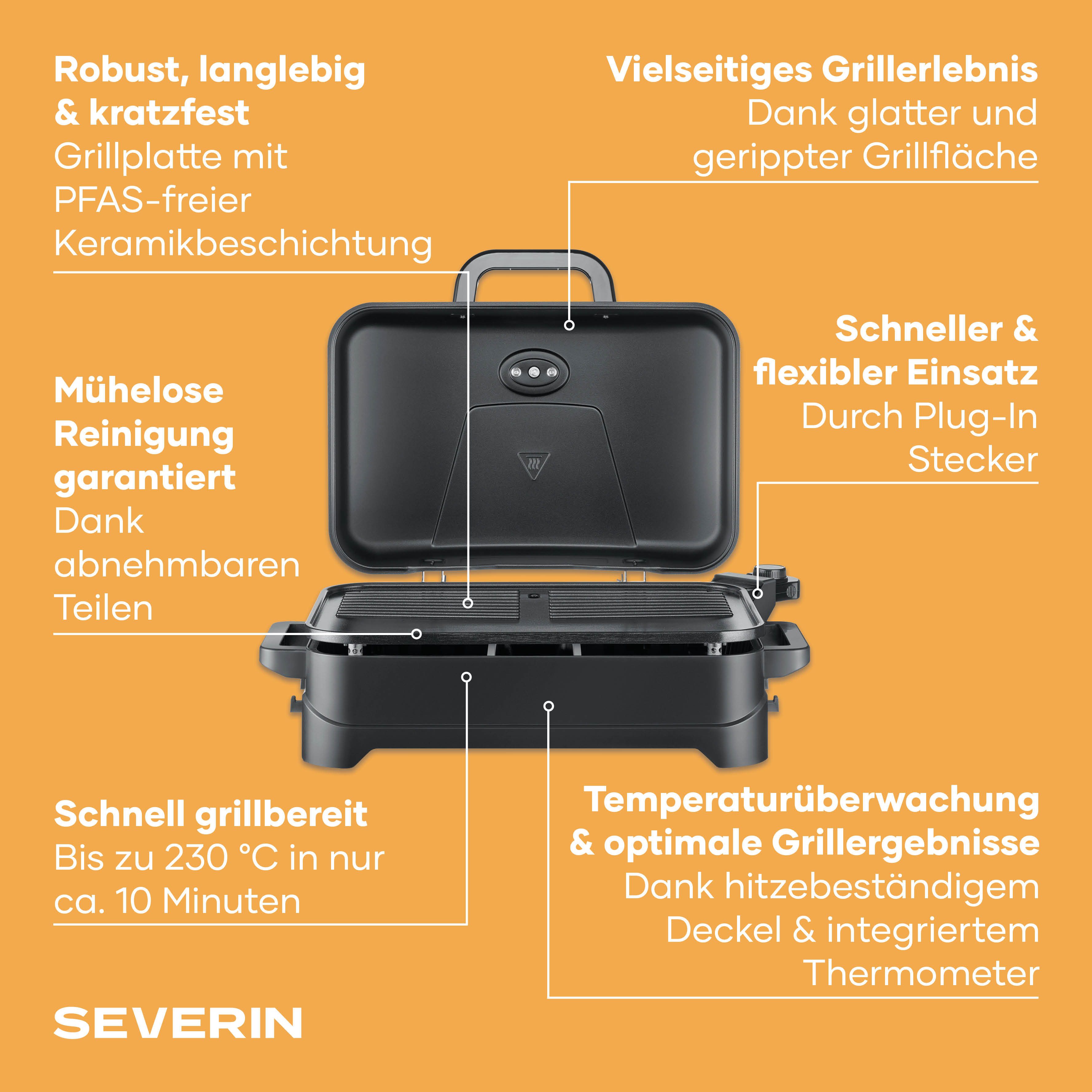 Severin Elektrogrill PG 8597, 2300 W