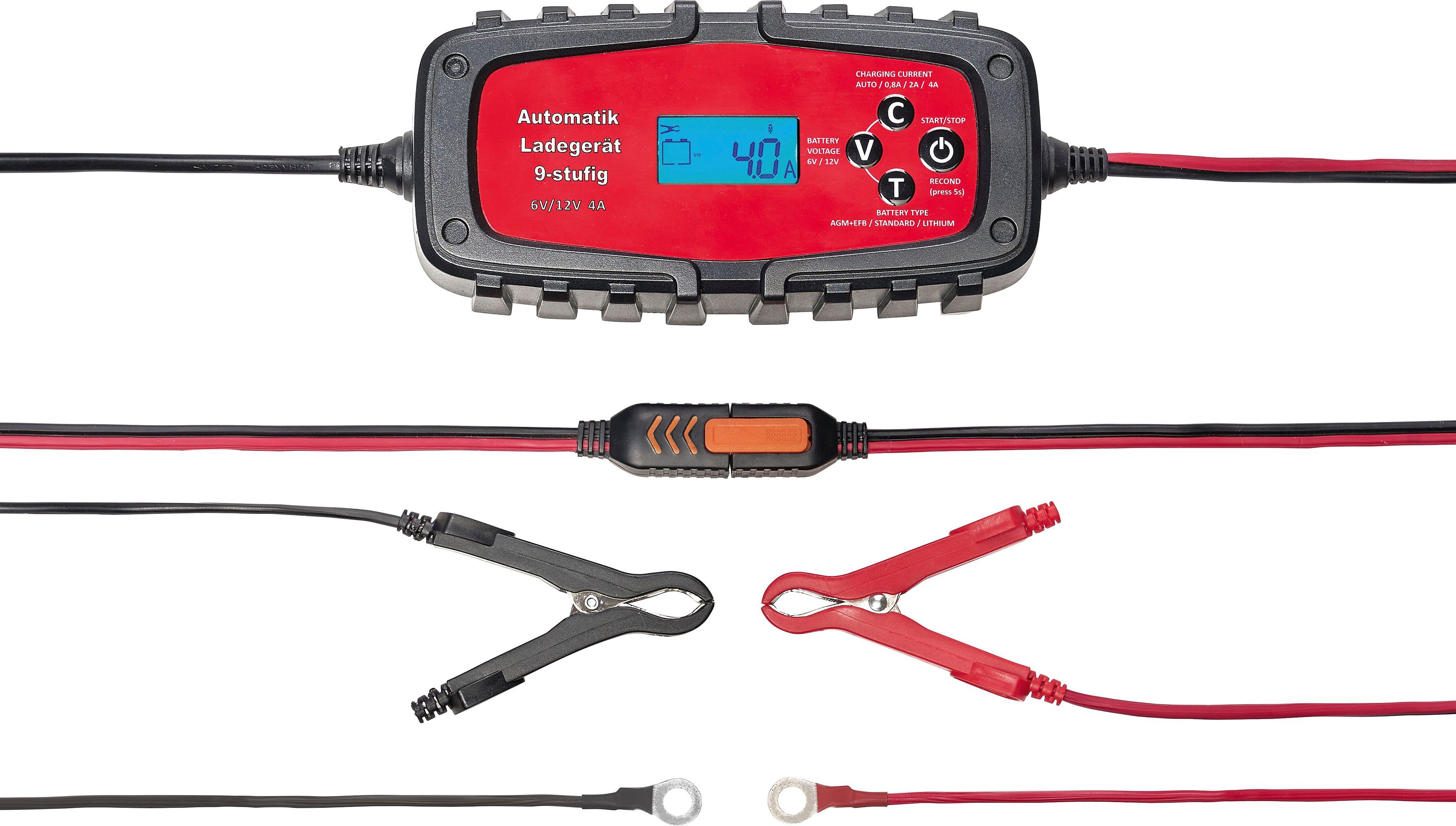 IWH 6/12V, 4A, 075900 Autobatterie-Ladegerät Blei-Säure-Batterien, AGM, (für alle GEL, Arten LiFePO4) von STD