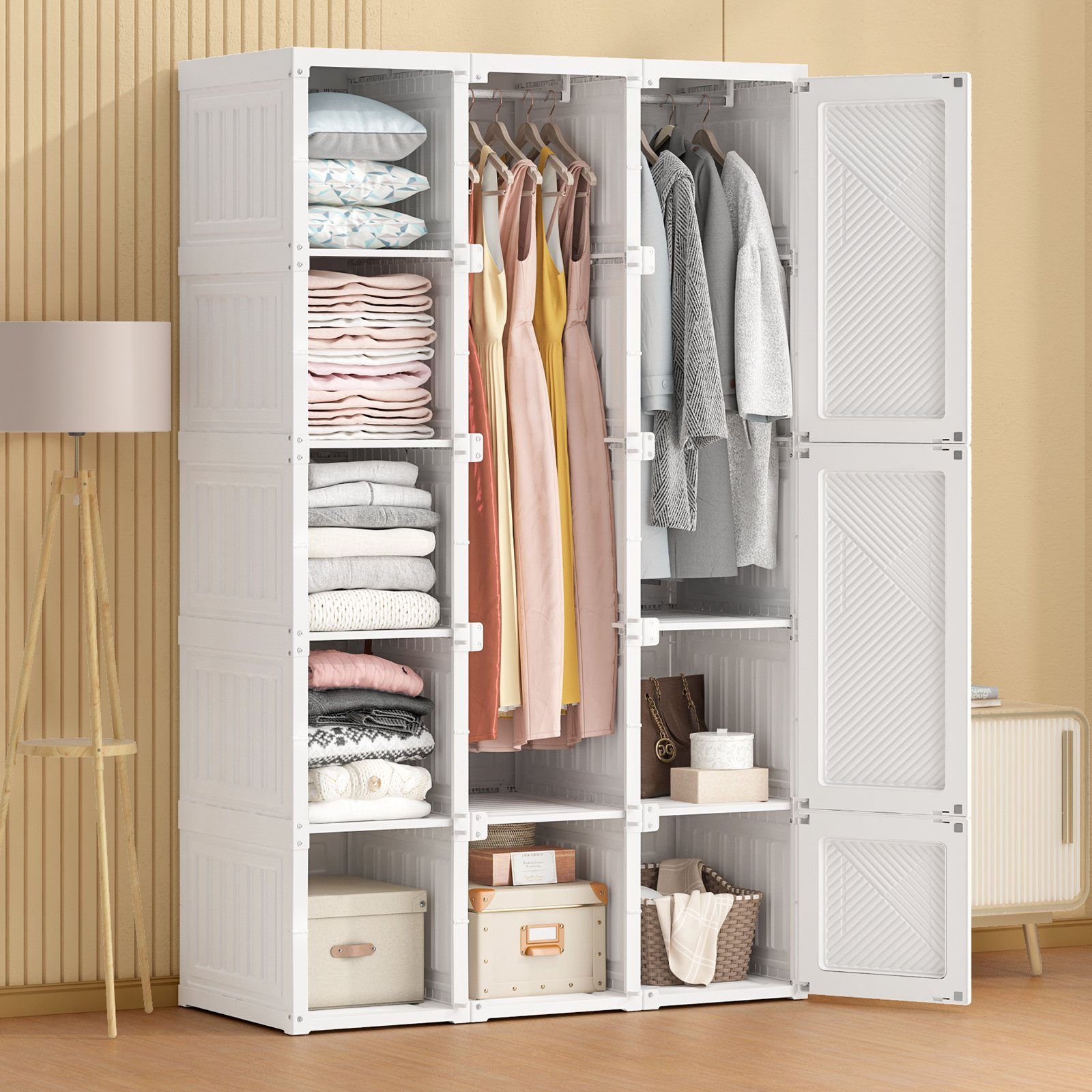 SIKAINI Kleiderschrank A-DJ-W1190-W119041332 (set, 1-St., mit Schublade) Portable Wardrobe Closets Bedroom Armoire