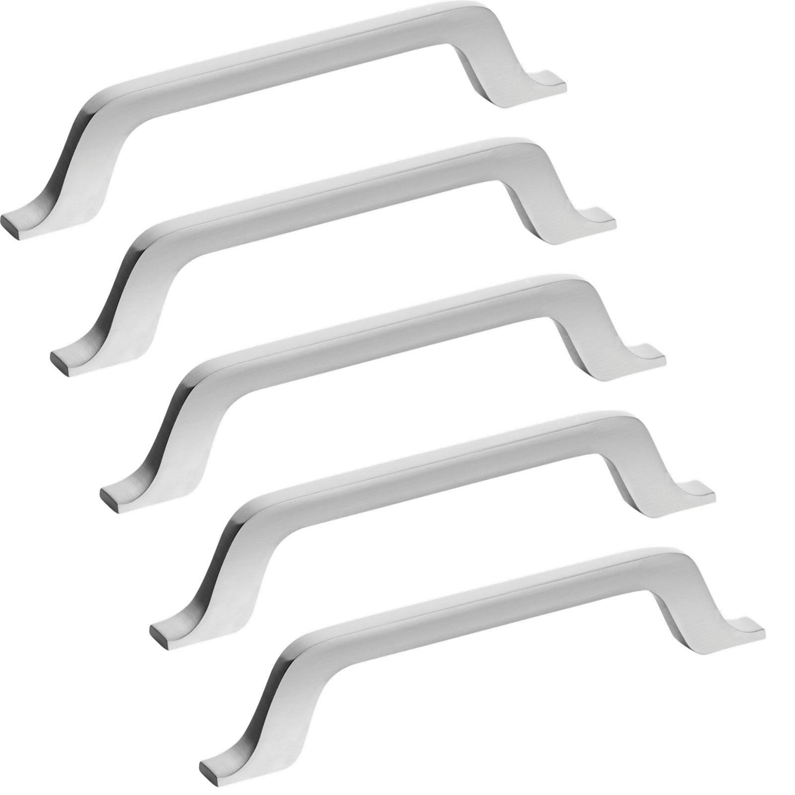 SO-TECH® Möbelgriff Schrankgriff WAVE, Lochabstand 160 mm, Edelstahloptik (5-St), Länge 202 mm, Höhe 13,7 mm, 5 Stück inkl. Schrauben