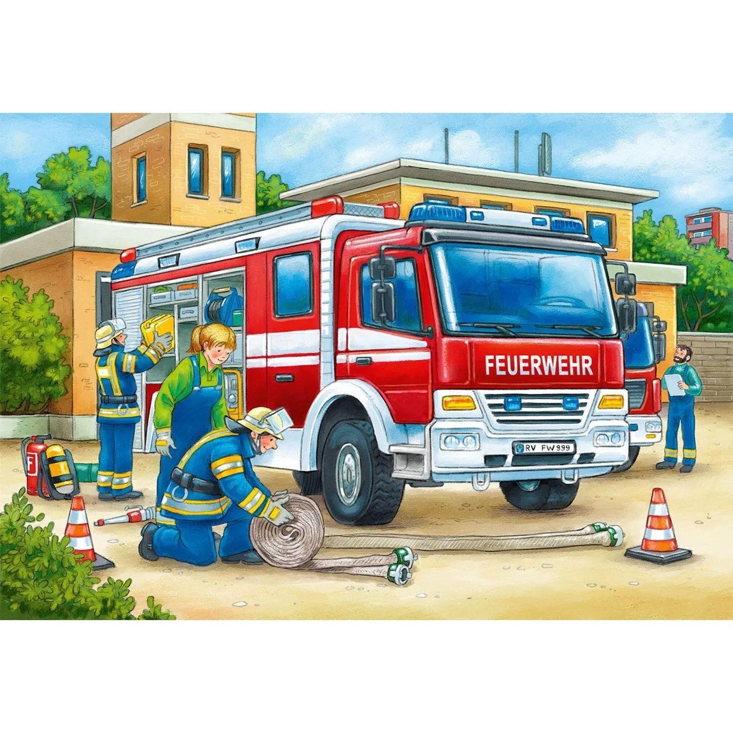 Ravensburger Puzzle Polizei und Feuerwehr. Puzzle 2 X 12 Teile, 12 Puzzleteile