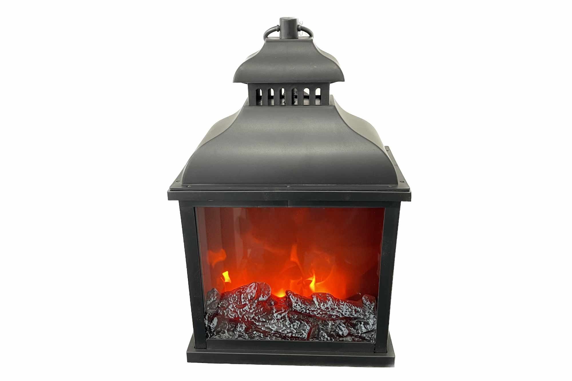 Bakker Dekokamin Timer (1-St), Laterne Flammensimulation schwarz Deco BV Coen 6/18h Fireplaces