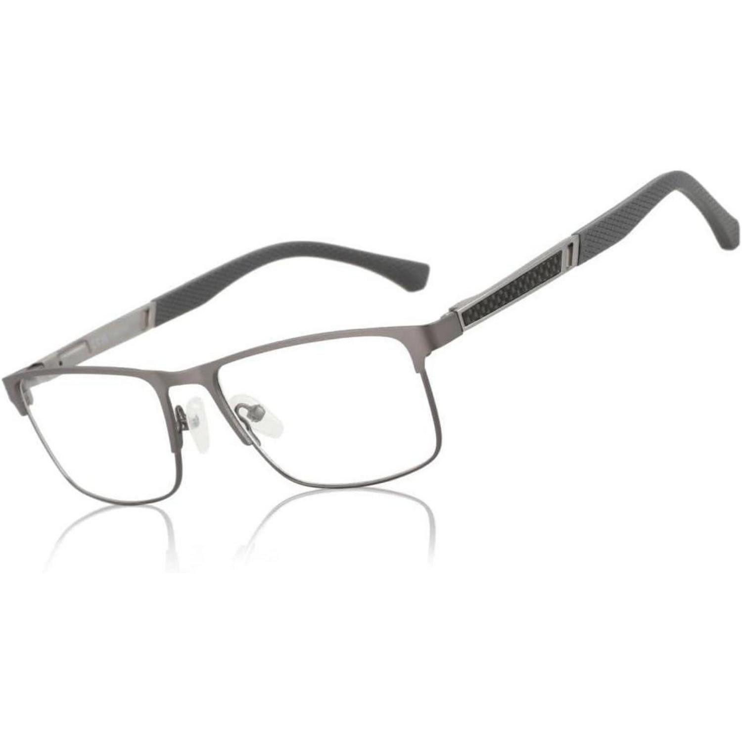 LuxusKollektion Lesebrille Lesebrille Blaulichtfilterbrille Herren Metallgestell Grau 0.0 x