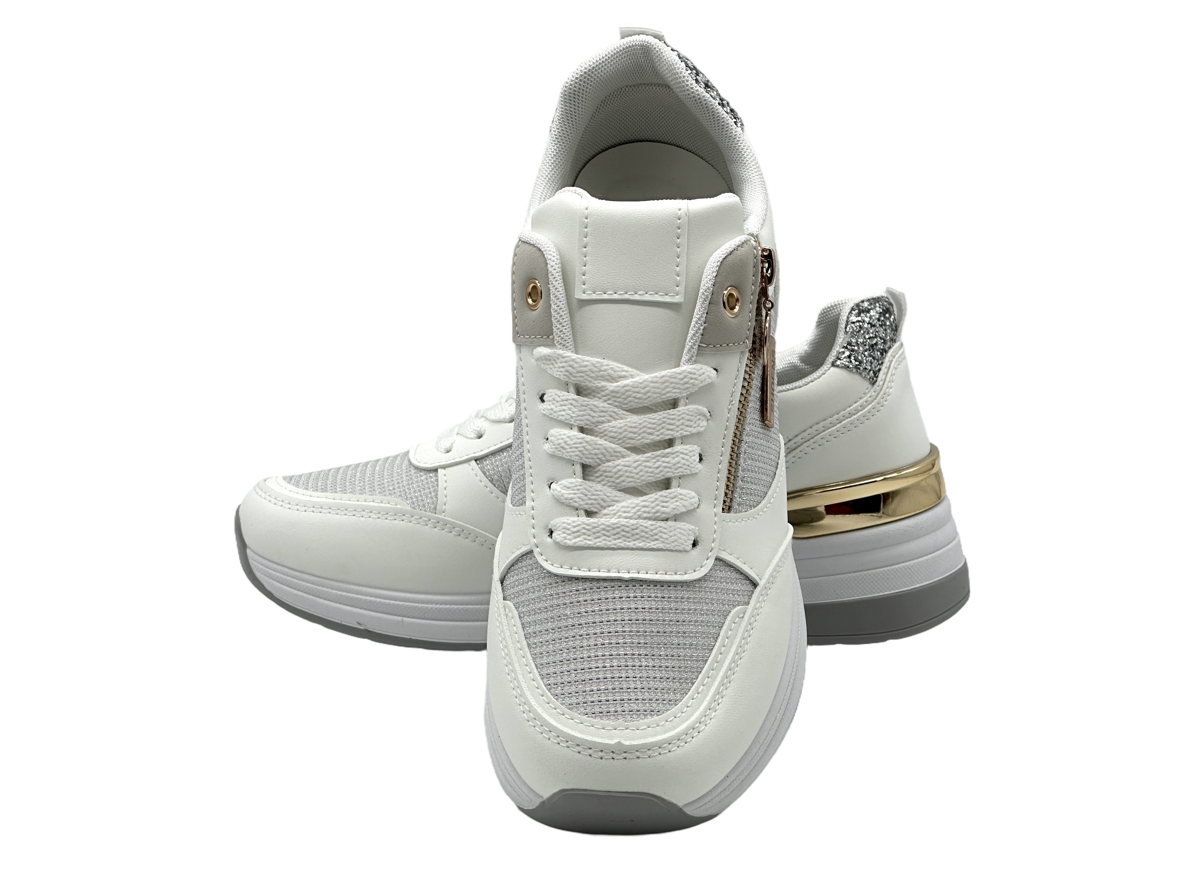 Nowaland Modische Damen Freizeitsneaker mit Zierdetails und Reißverschluss Sneaker Modisches Design, leichte Plateausohle und dekorative Details