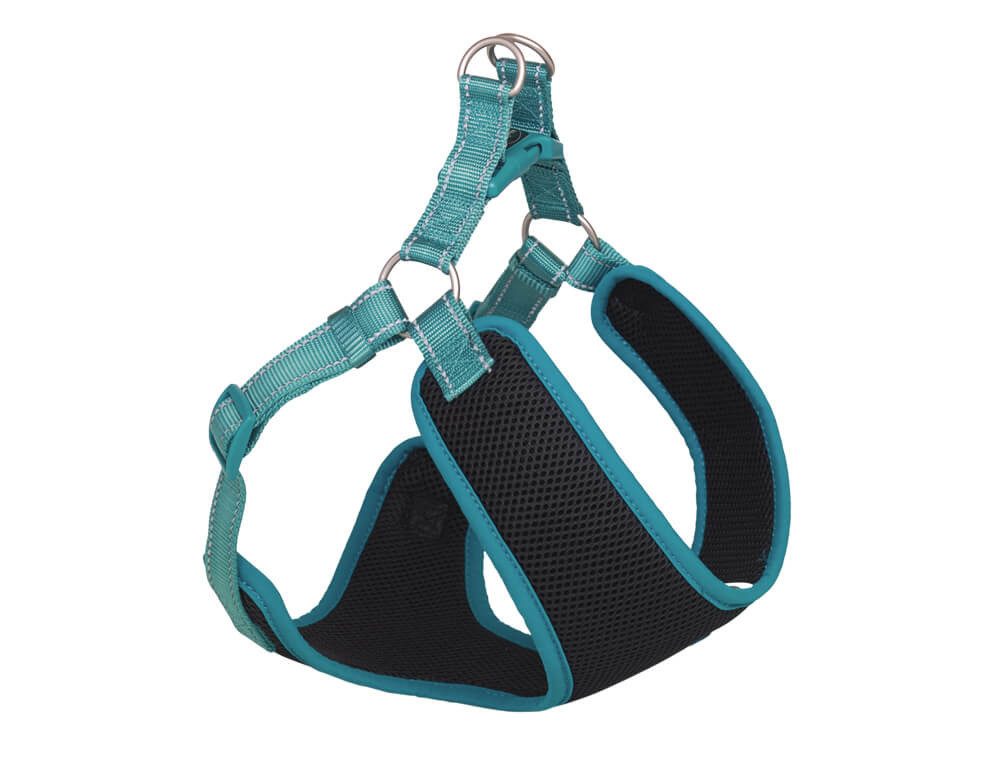 Nobby Hunde-Geschirr Geschirr "Black Mesh Reflect", türkis, XS