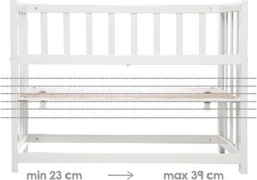 roba® Stubenbett 4 in 1, Indibär, weiß, zu Wiege, Elternbett oder Bank umbaubar