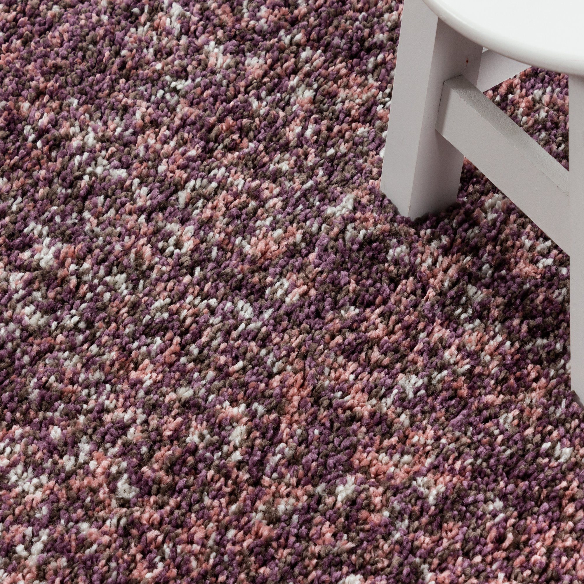 Teppich Meliert Pink Teppium, Teppich mm, Rund, Höhe: Wohnzimmer Design, 30