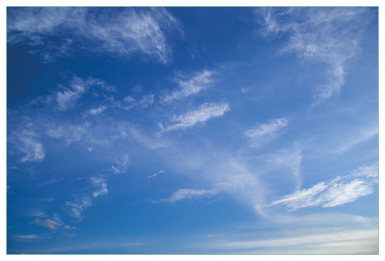 Wolken, Blauer Küchenrückwand vereinzelten (1-tlg) Himmel Wallario mit