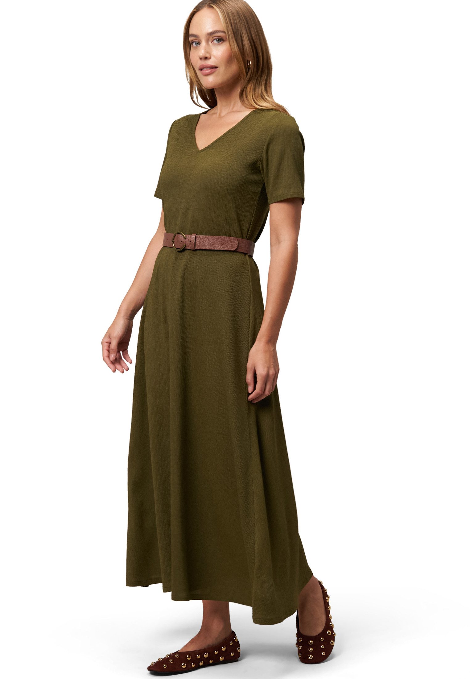 Zero Midikleid Damen Midikleid mit Gürtel Gürtel günstig online kaufen