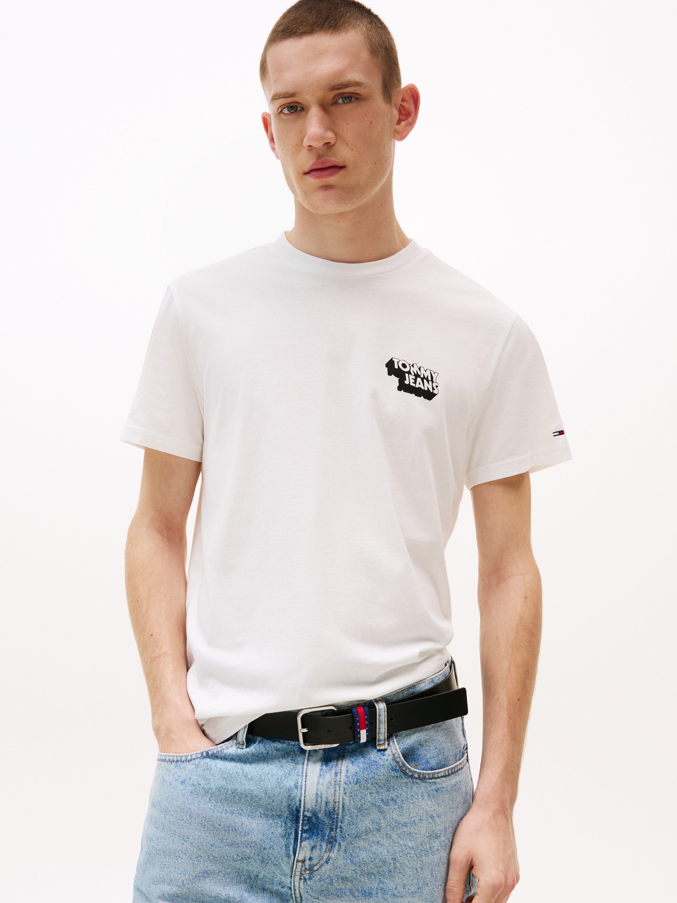 Tommy Jeans T-Shirt TJM SLIM STACK LOGO TEE EXT Mit Rundhalsausschnitt günstig online kaufen