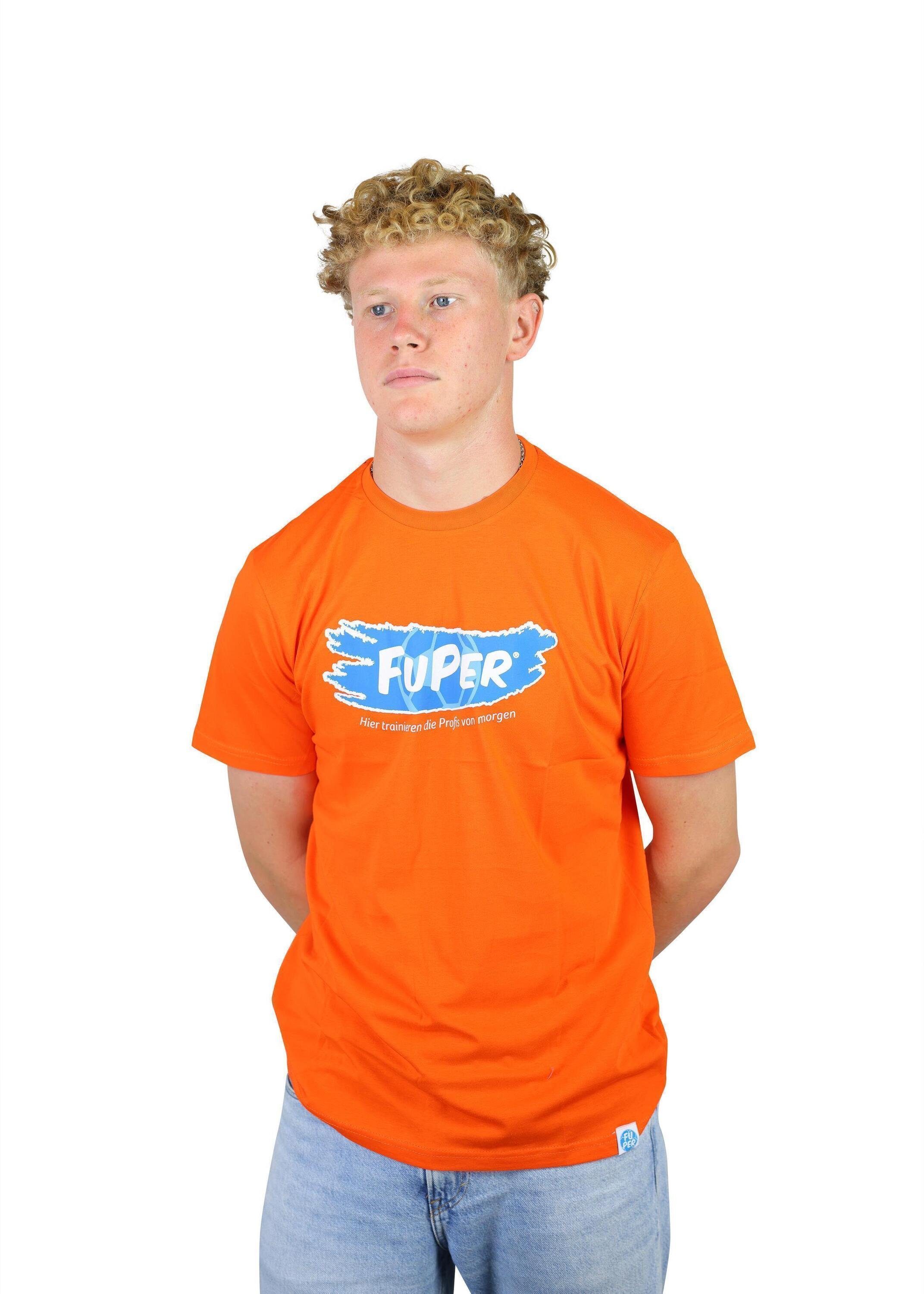 Fußball, FuPer Baumwolle, Jugend aus Tarik T-Shirt Kinder, Orange für