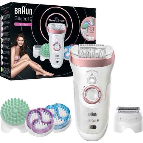 Braun Epilierer Silk-épil 9 9-990 SkinSpa, Aufsätze: 13 St., Micro-Grip-Pinzetten-Technologie, kabellose Wet & Dry-Epilation