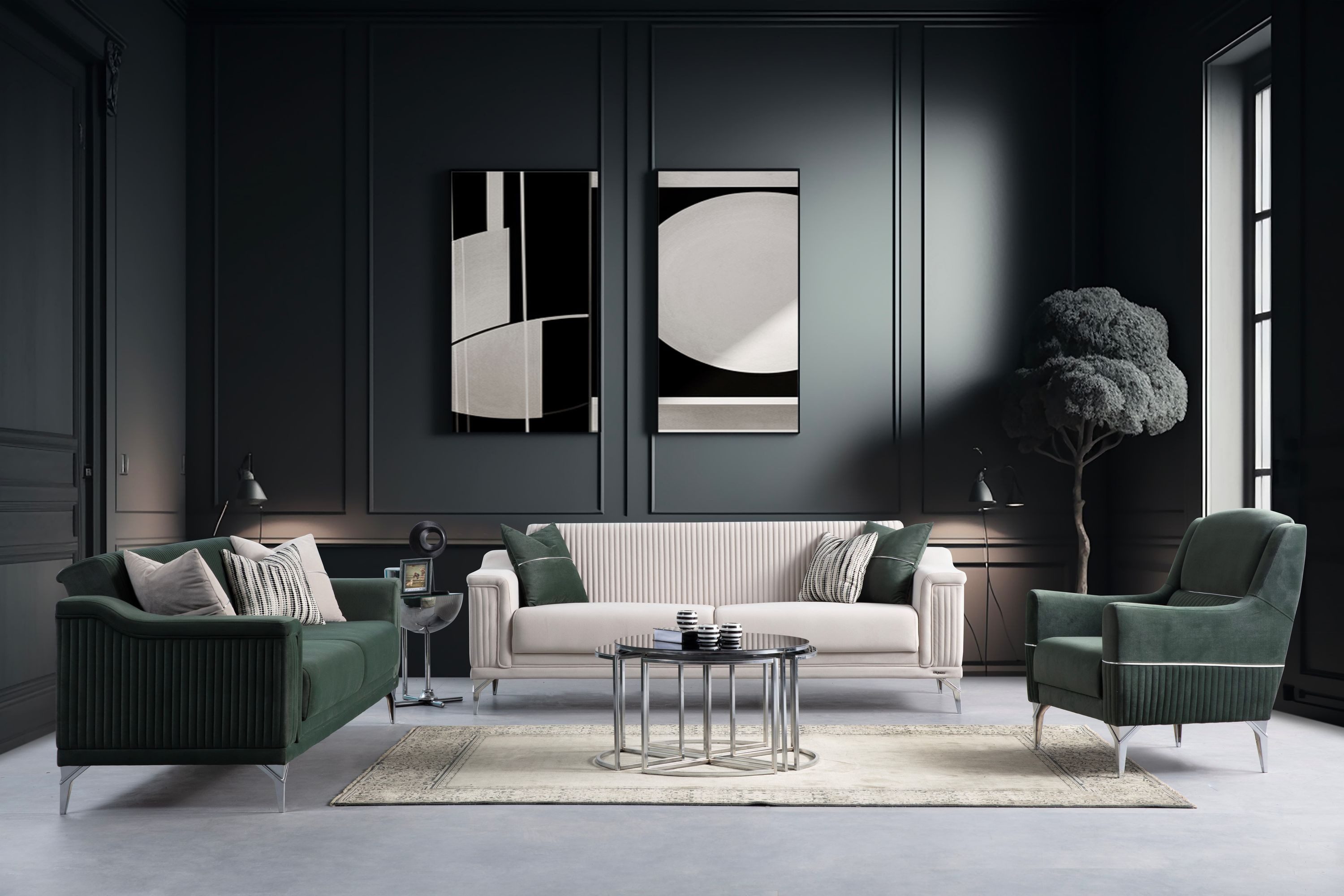 Villa Möbel Polstergarnitur Elyss, (Set, Set besteht aus: 3 Sitzer+3 Sitzer günstig online kaufen