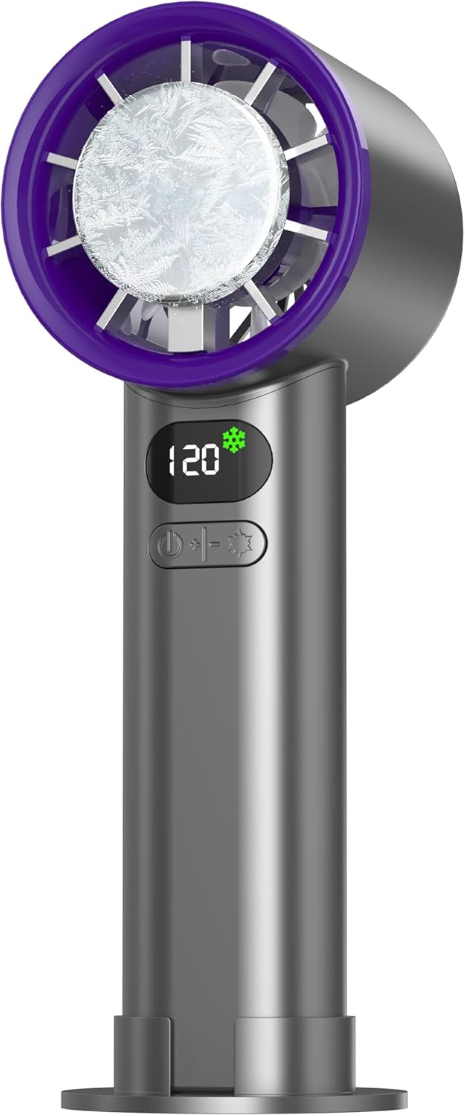 LA CUTE Handventilator Tragbarer USB Handventilator mit Akku & Eismodus, Klima, 120 Stufen, Eiskühlung in 3 Sek., LED-Anzeige, 120 Stufen, 5500 mAh Akku