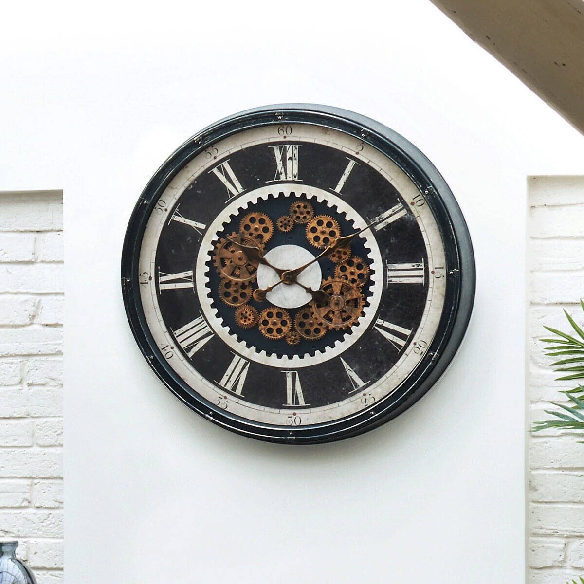 Atmosphera Créateur d'intérieur Wanduhr Große Wanduhr CHARLEY, Ø 76 cm, mit dekorativem Mechanismus