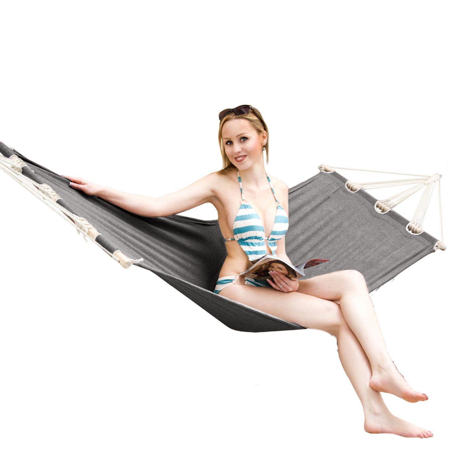 AMANKA Hängematte Outdoor - 190 x 80 cm Stabhängematte für 1 Person - Garten Relaxliege, Hängeschaukel ohne Gestell - Outdoor Hängetuch für Terrasse & Balkon