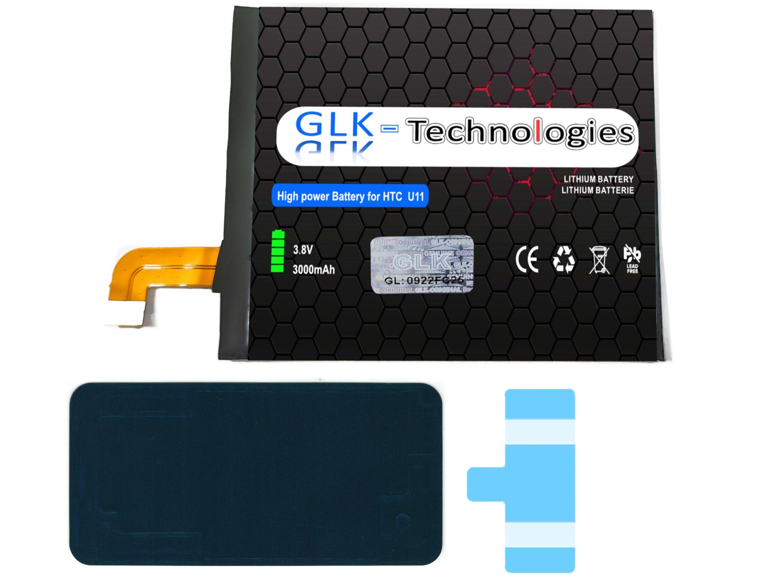 Ersatz U11 Power Set accu, GLK-Technologies Akku (3.8 Akku, 3000 Ohne V) mAh HTC High für Handy-Akku Battery,