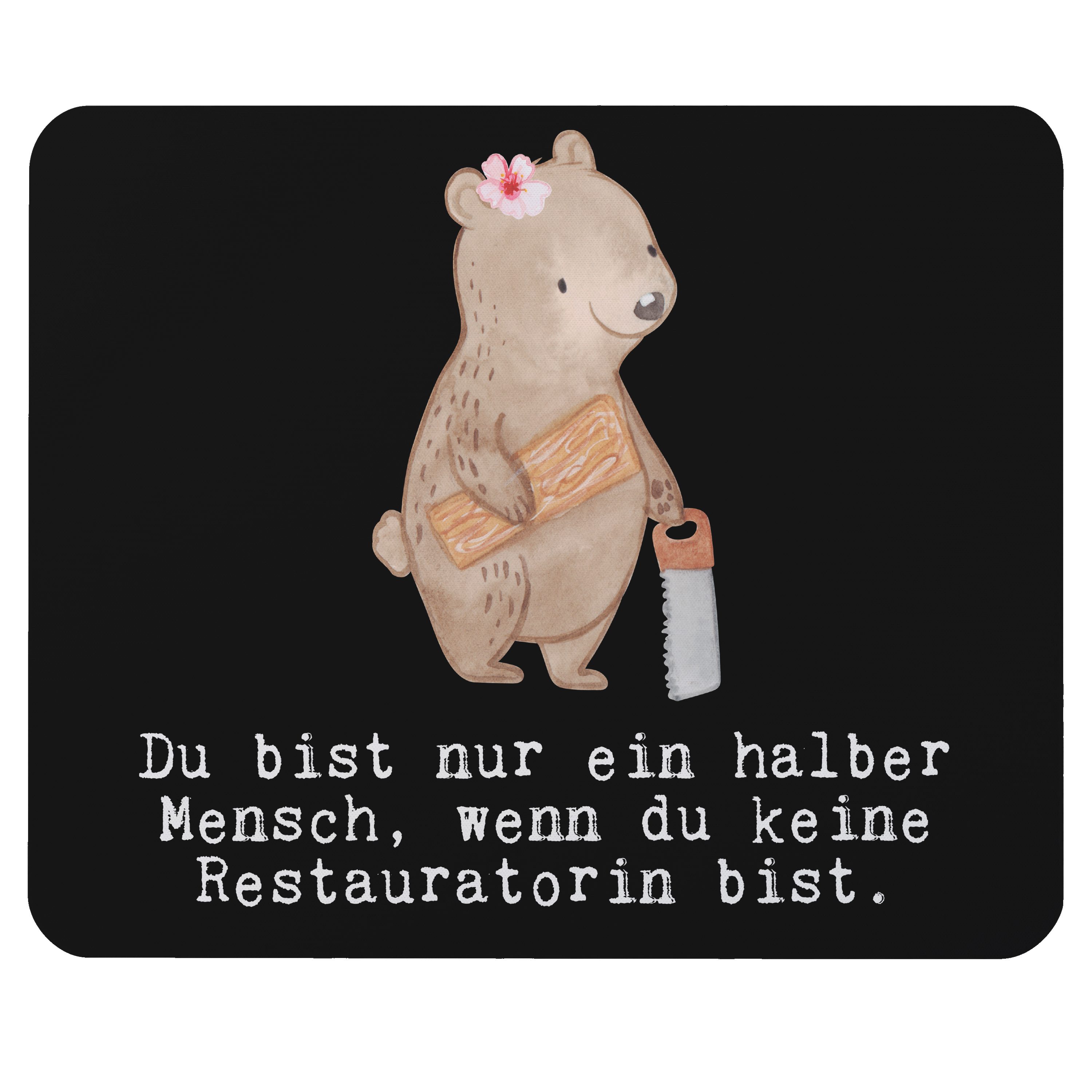 Mr. & Mrs. Panda Mauspad Mit Spruch – 24x19 Cm, Rutschfest, Aus Zellkautschuk, Perfekt Fürs Home Office