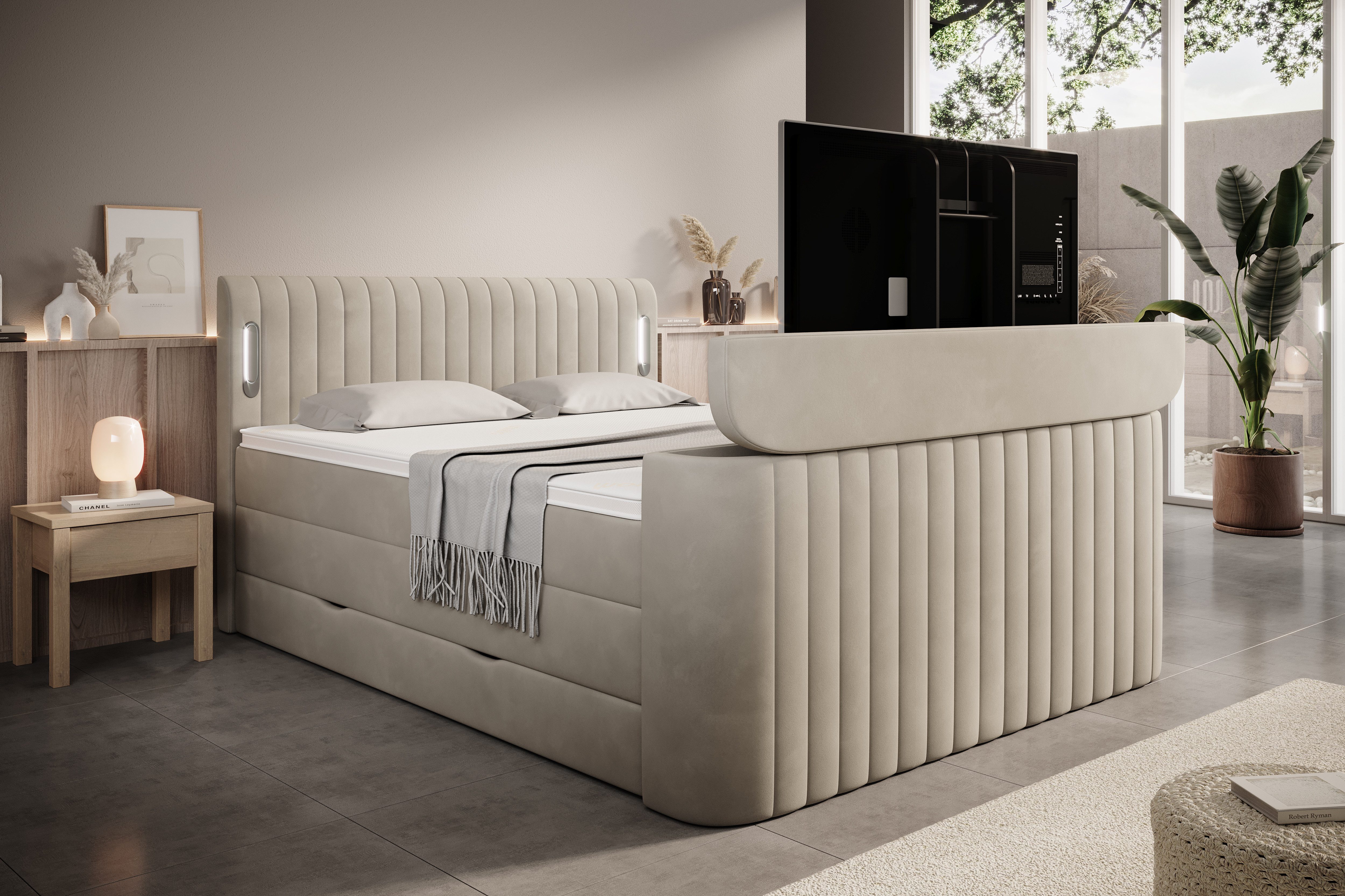 wonello Boxspringbett FLY mit TV-Lift, mit Bettkasten, TFK-Matratzen und pr günstig online kaufen