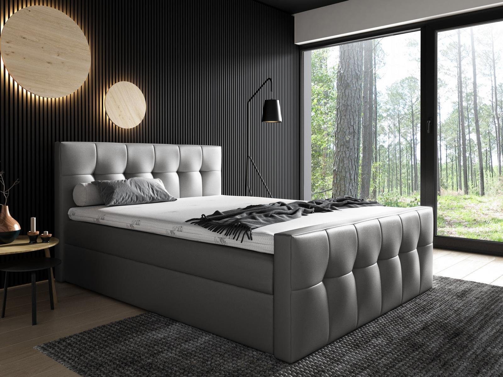 Neue Produkte sind günstig JVmoebel Bett, Boxspring Silber Betten Design 200x200 Schlafzimmer Polsterbett Doppel Bett