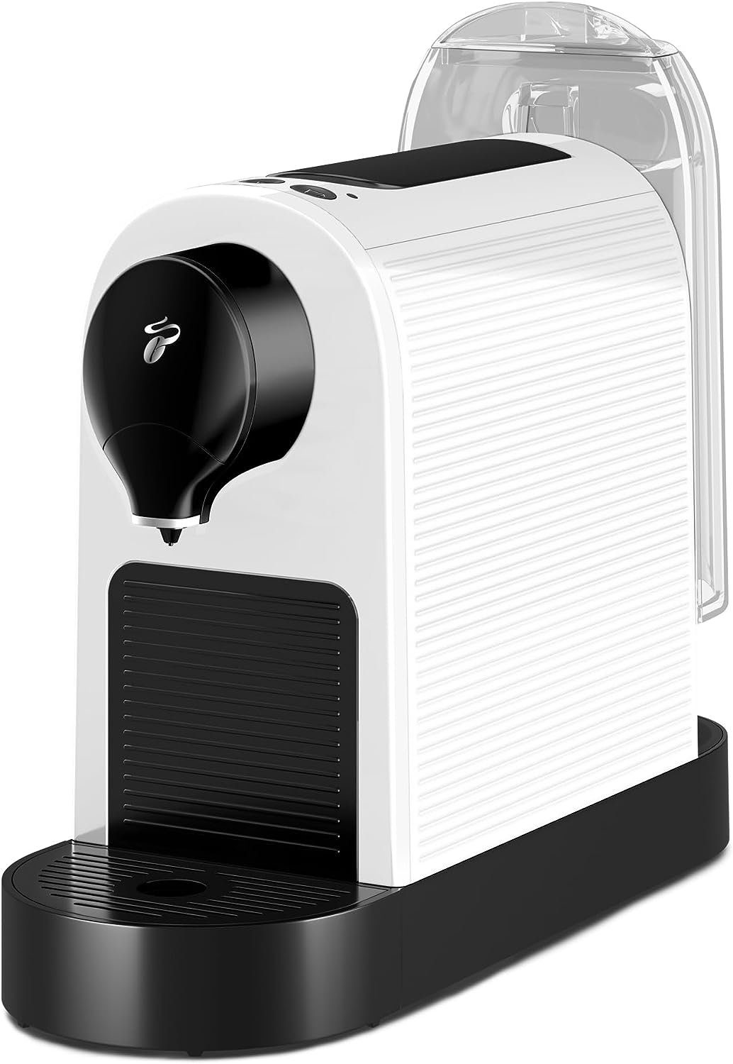 Tchibo Kapselmaschine Cafissimo in 15bar, Caffè FARBEN, "Pure und Kaffee 1250Watt, Crema, weiß plus" 800ml, 4 Espresso für