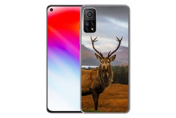 MuchoWow Handyhülle Hirsche - Berge - Wasser - Landschaft - Tiere - Bäume, Phone Case, Handyhülle Xiaomi Mi 10T, Silikon, Schutzhülle