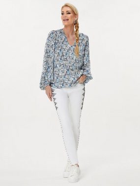 Sarah Kern Slim-fit-Jeans Skinny-fit-Jeans koerpernah mit Seitennahtverzierung