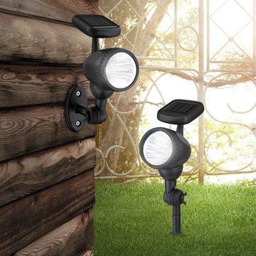 etc-shop Gartenstrahler, LED-Leuchtmittel fest verbaut, Neutralweiß, Außenleuchte Solarlampe Solarleuchte Steckleuchte Lampe Garten