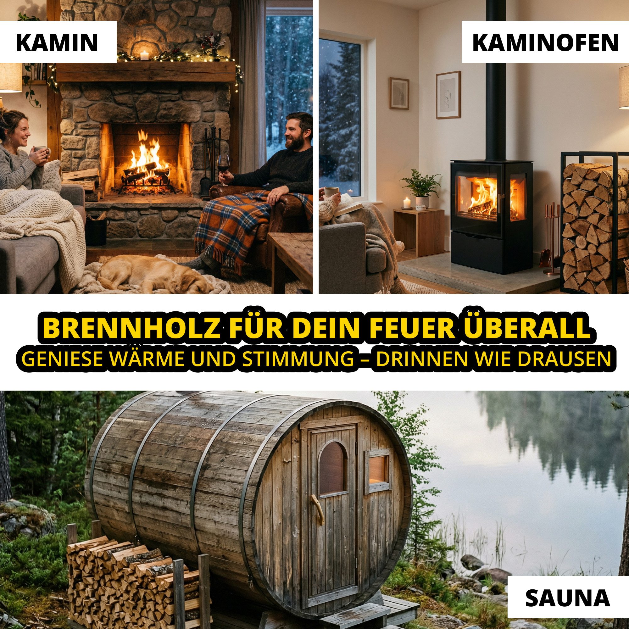 Neandertaler Feuer Kaminholz Brennholz Hartholz Raummeter Box Palette Holz RM Feuerholz Räucherholz, 500 kg – Bild 5 von 5