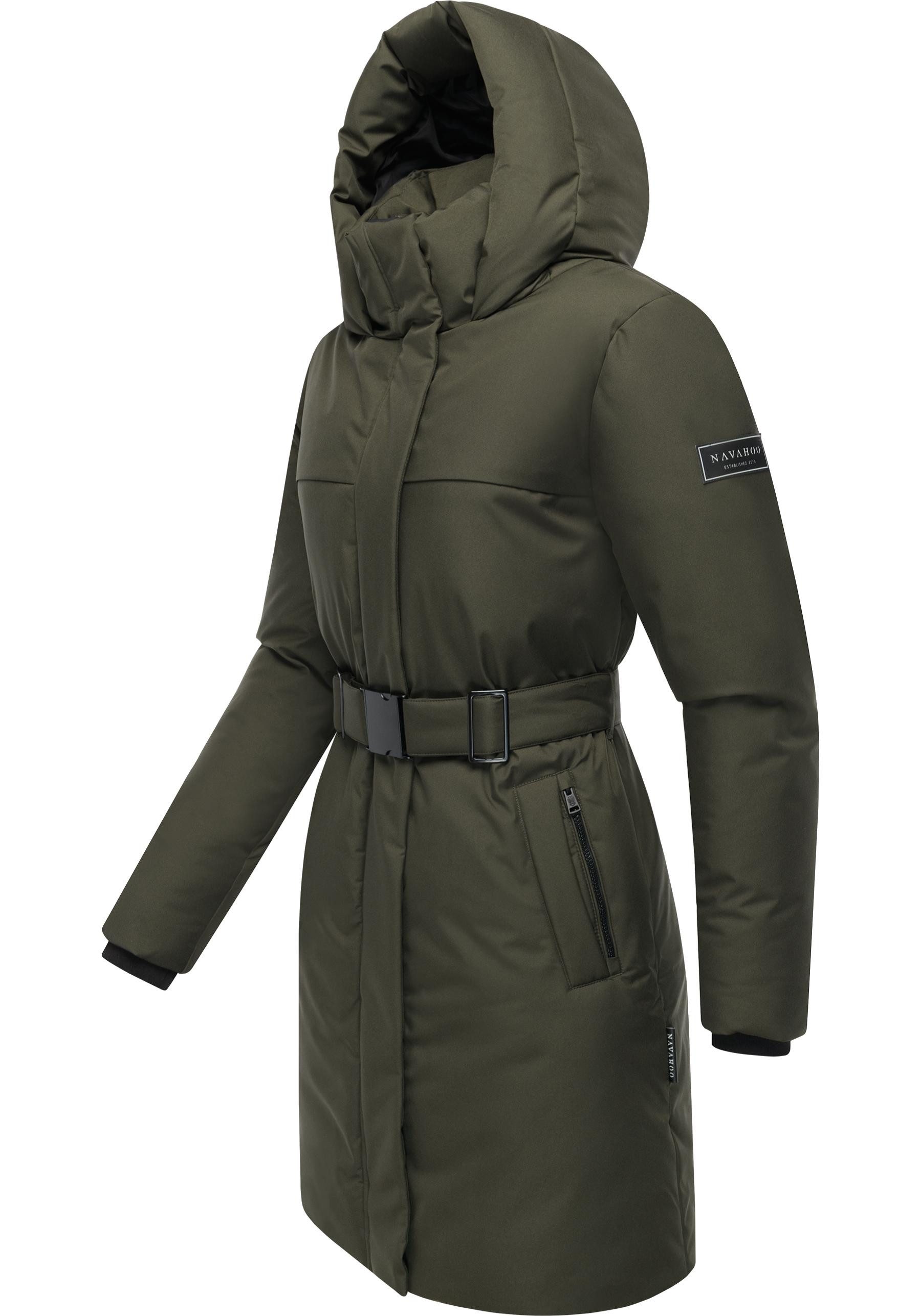 Navahoo Wintermantel Gipfelspass XIV Warmer Winterparka mit Taillengürtel