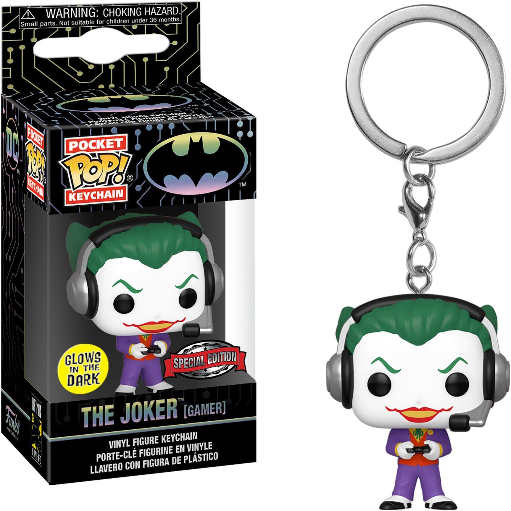 Funko Schlüsselanhänger The Joker Gamer Special Edition Glows Pocket POP!