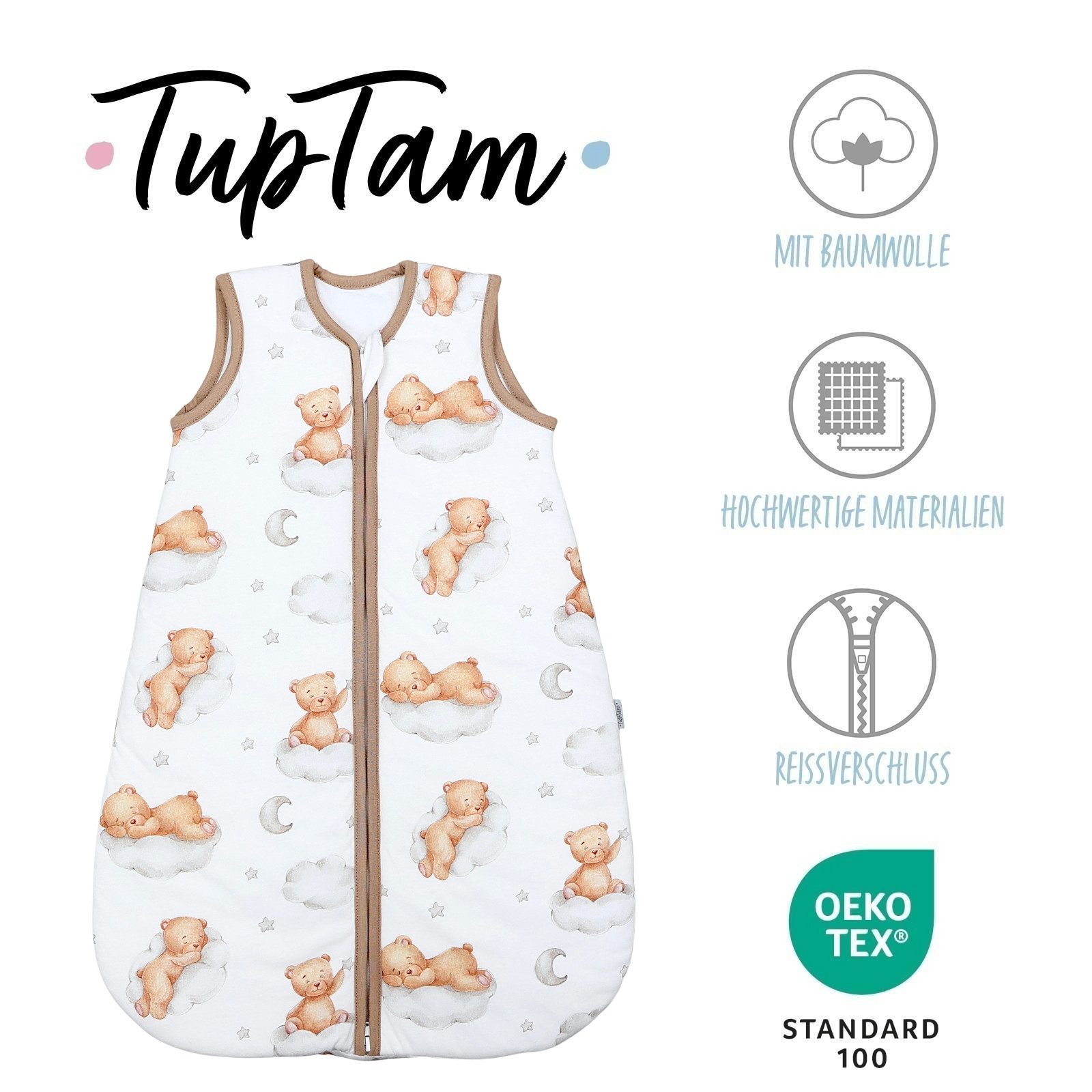 TupTam Babyschlafsack Kugelschlafsack ohne Ärmel 2.5 TOG Ganzjahr – Bild 2 von 5