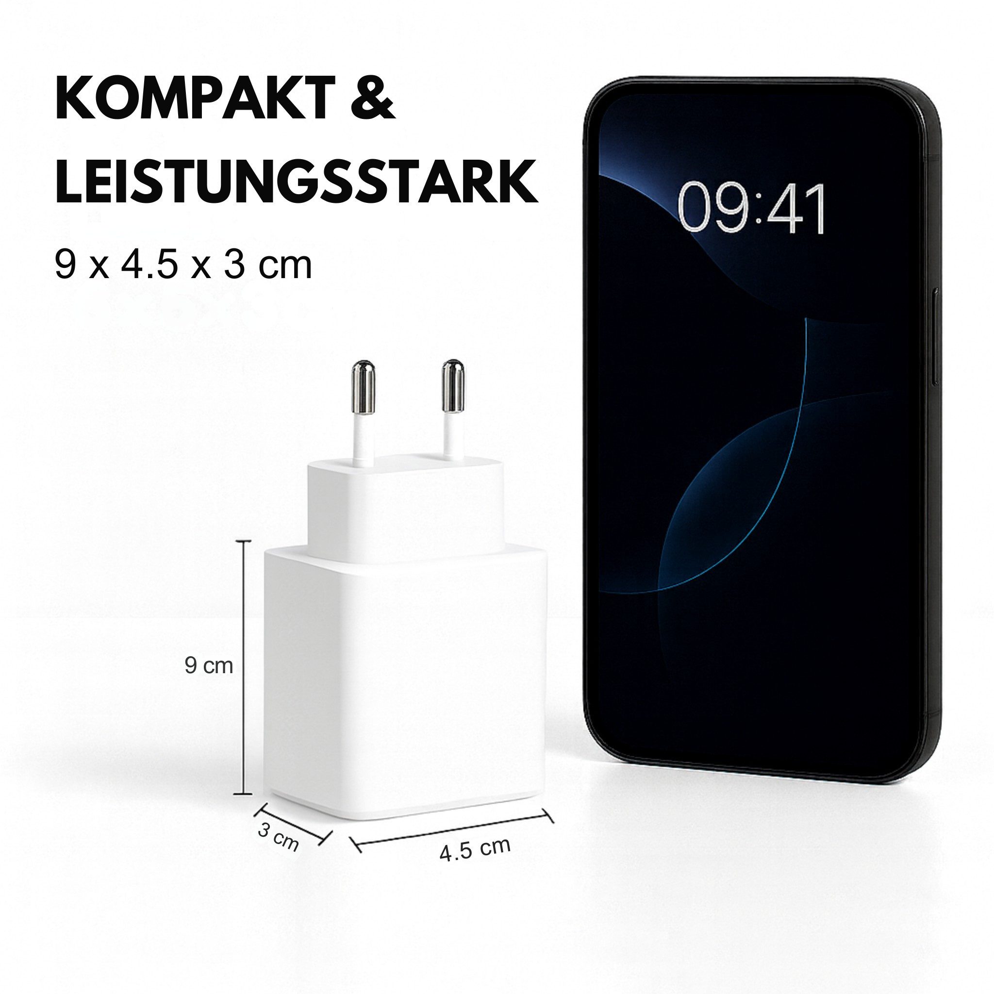 Alpha Electronics 45W USB C Schnell Ladegerät für iPhone Air 17 16 15 14 13 12 11 Serie USB-Ladegerät (3000 mA, Spar-Set, 1-tlg., Universalkompatibel, für Macbo – Bild 2 von 5