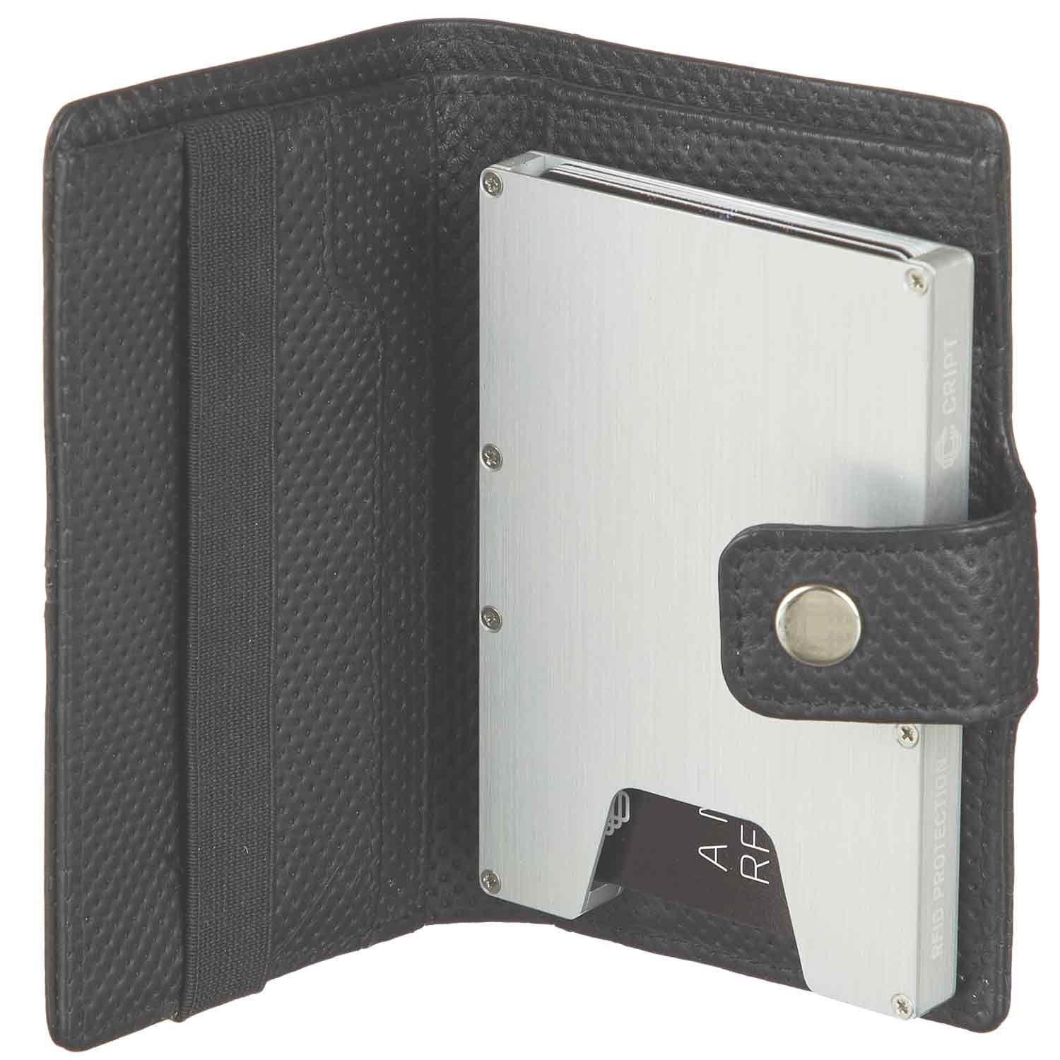 CRIPT Geldbörse Kreditkartenetui modisch CRIPT Freizeit, Stück), RFID 4.45 (Stück, 1-tlg., perforation black