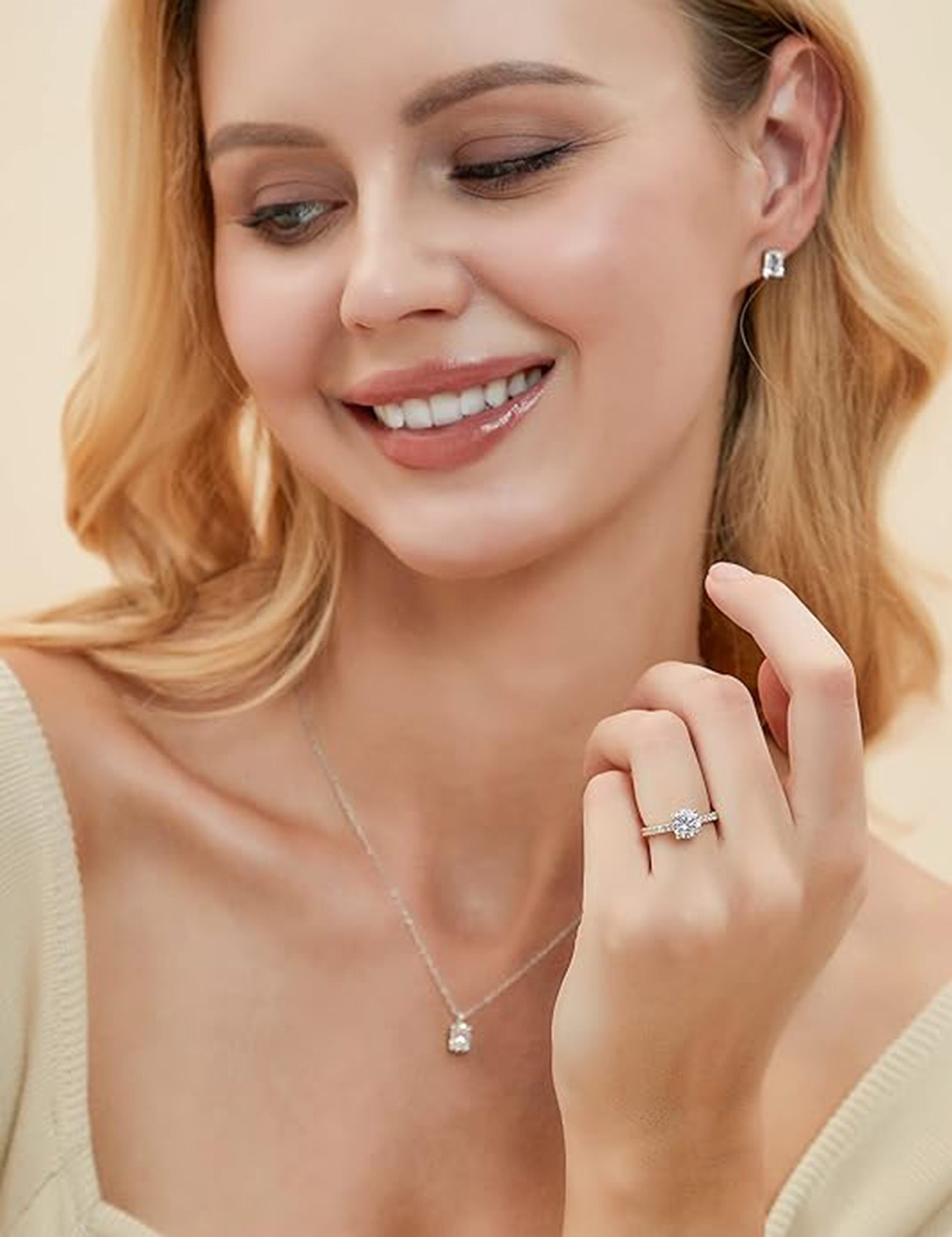 Jumpeak Diamantring 585 Gold, 1,1 Karat Diamant im Rundschliff, Braut-Ehering, D,vvs vs,3EX,IGI-Zertifikat,ring damen,geschenk