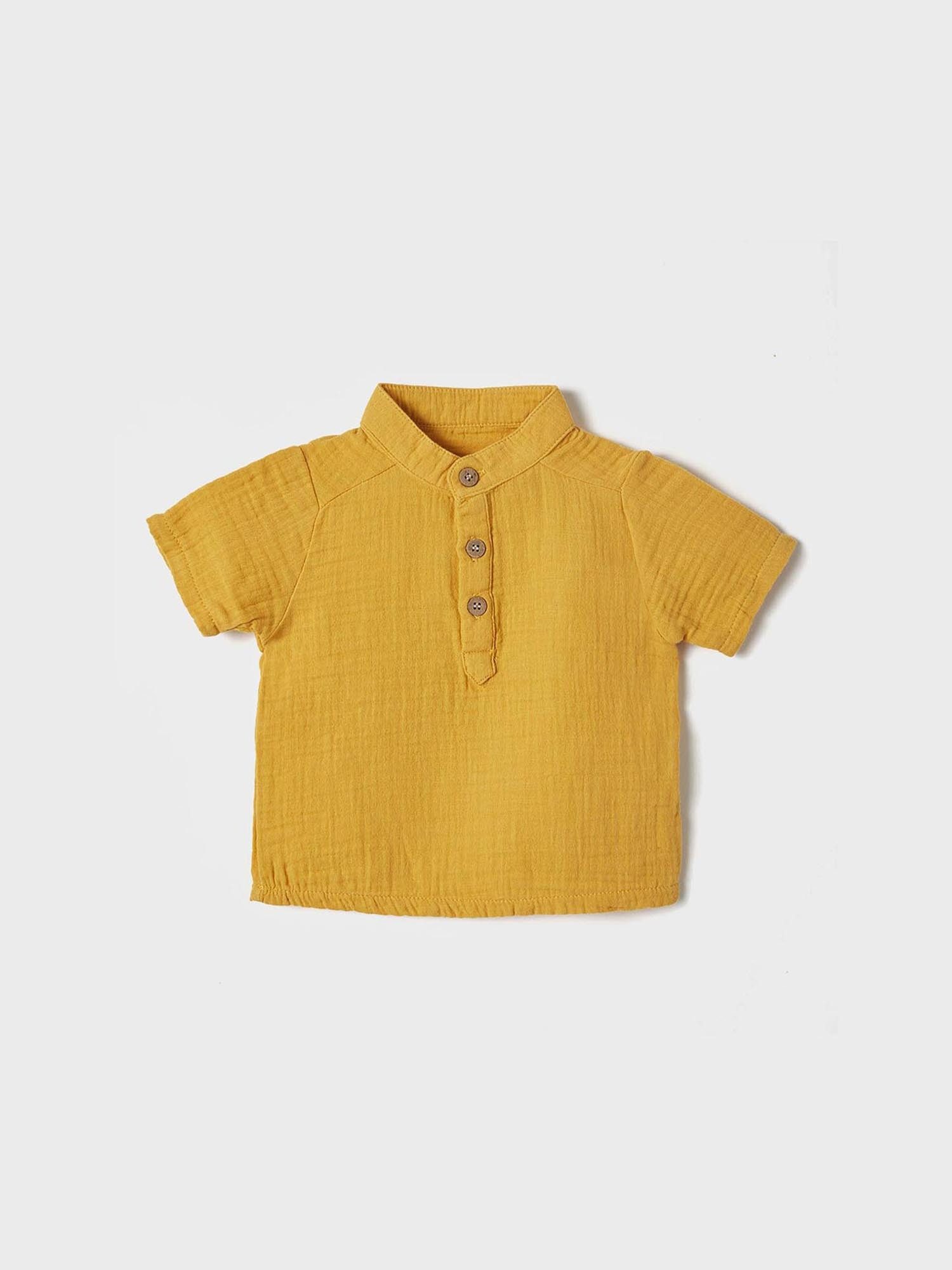 Kurzarmhemd Baby Kurzarmshirt Musselin aus Bio-Baumwolle
