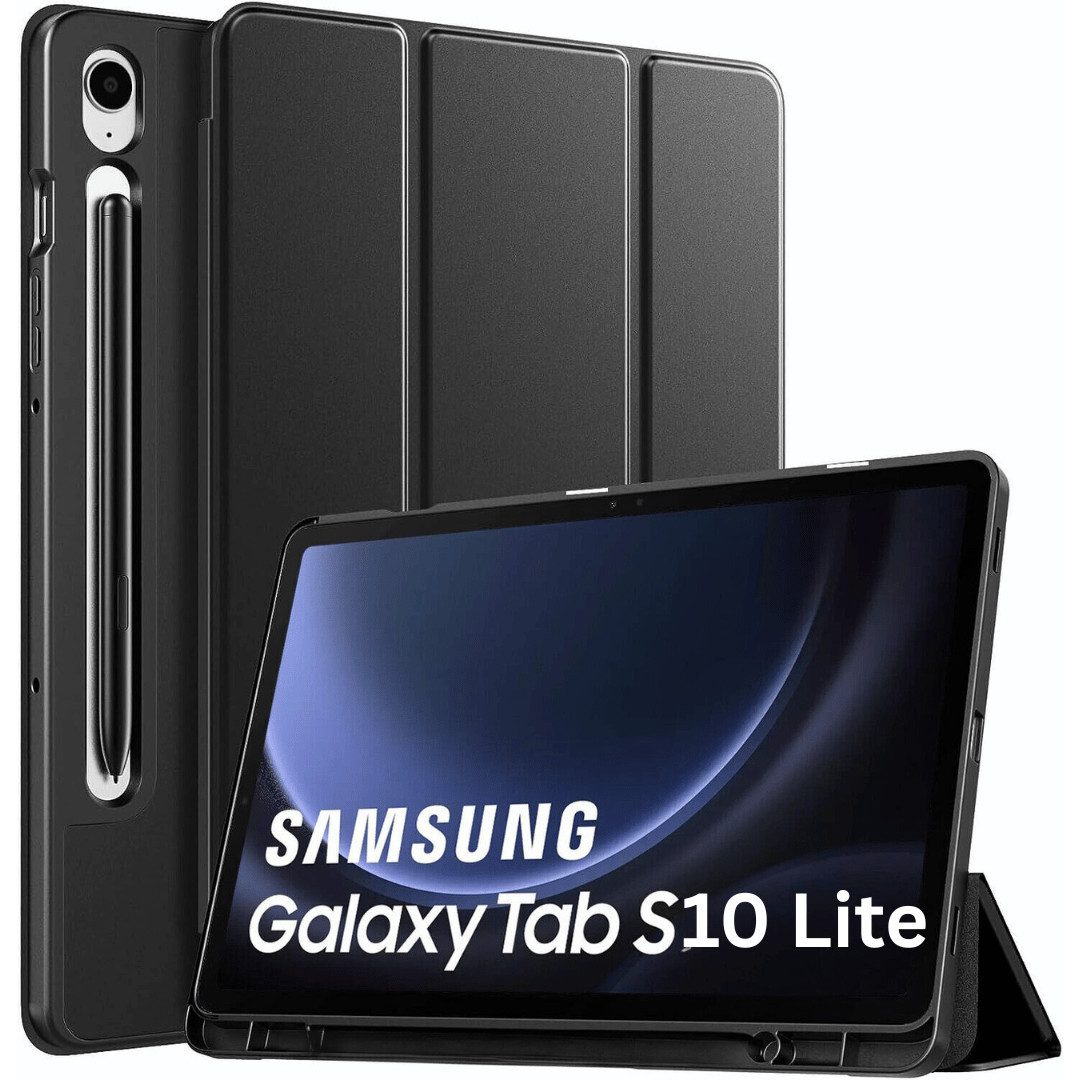 SmartUP Tablet-Hülle für Samsung Galaxy Tab S10 Lite +9H Schutzglas Panzerfolie Stifthalter 11 Zoll, integrierte Standfunktion, integrierter Stifthalter