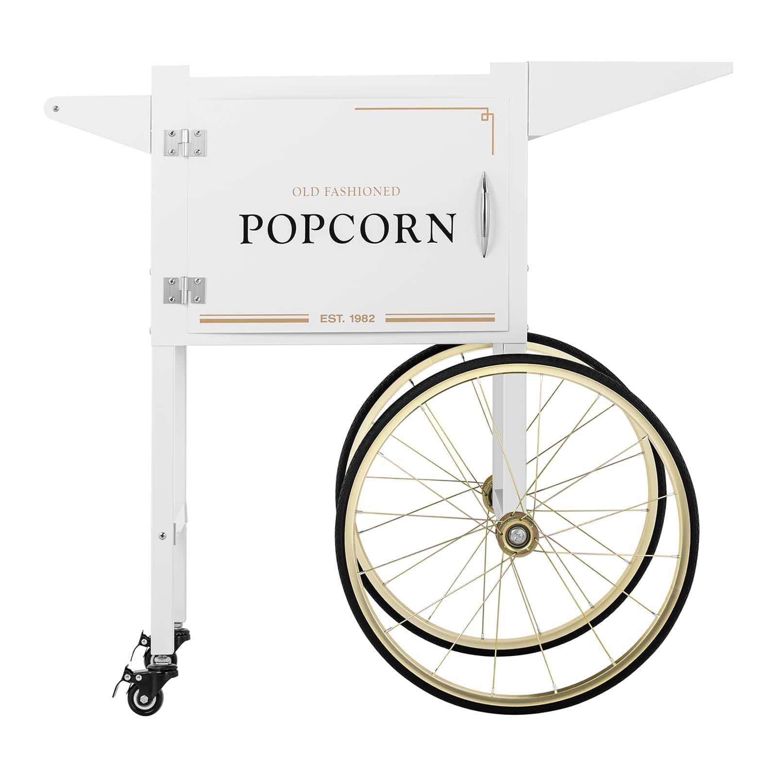 Popcornmaschine Catering für Bremsen & Popcorntrolley Wagen Royal Popcornmaschine Popcornwagen 2 weiß