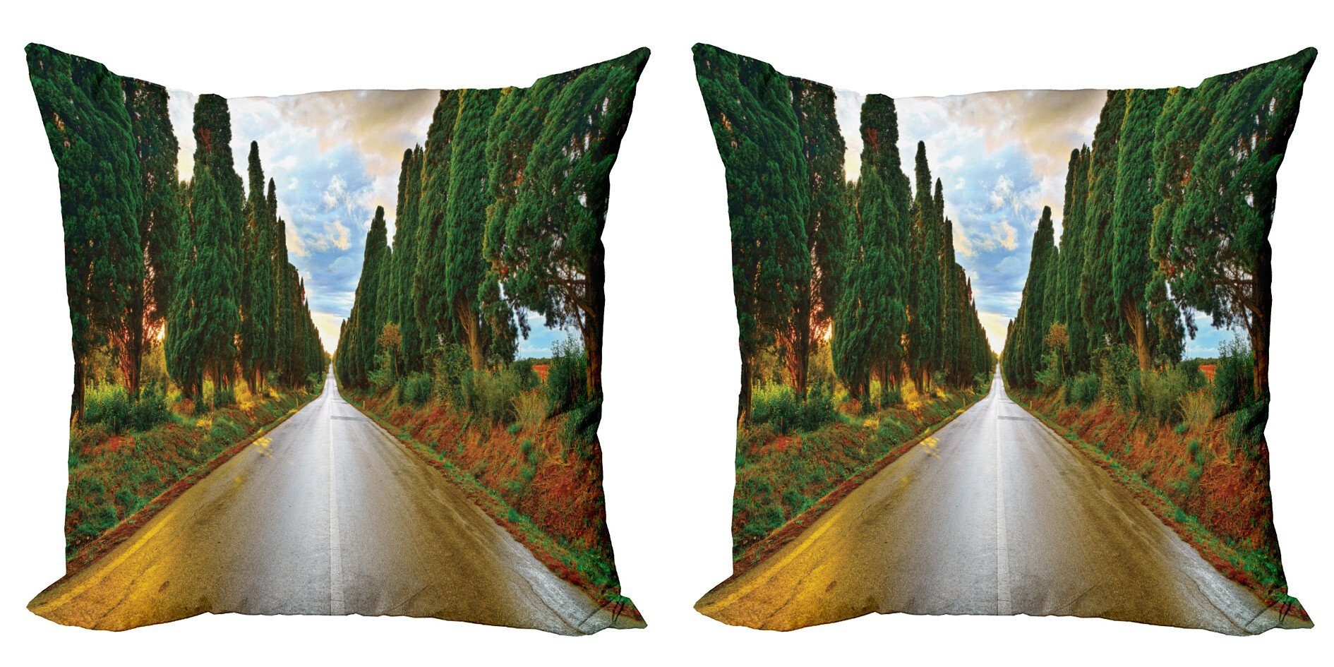 Kissenbezüge Modern Accent Doppelseitiger Digitaldruck, Abakuhaus (2 Stück), Italien Europa Country Village