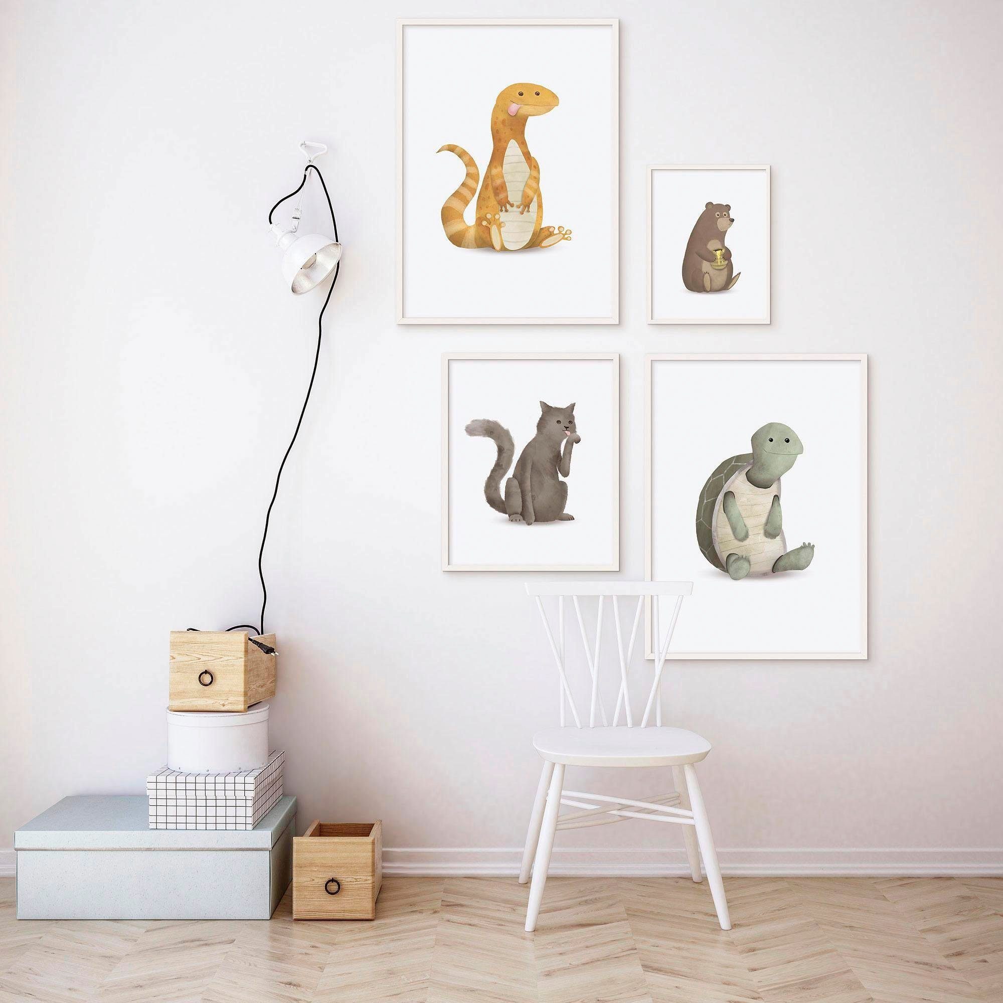 (1 Tiere Schlafzimmer, St), Lizard, Kinderzimmer, Wohnzimmer Cute Komar Poster Animal